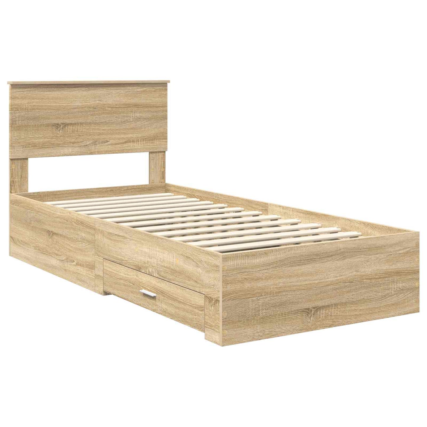 Struttura del letto Rovere Sonoma 90 x 200 cm Legno multistrato | homemem39