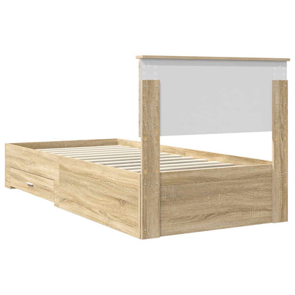 Struttura del letto Rovere Sonoma 90 x 200 cm Legno multistrato | homemem39