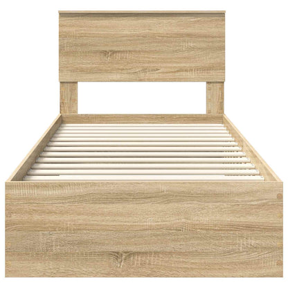Struttura del letto Rovere Sonoma 90 x 200 cm Legno multistrato | homemem39