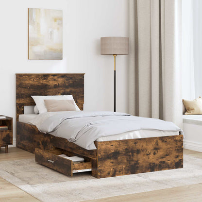 Struttura del letto Rovere fumé 90 x 200 cm Legno multistrato | homemem39