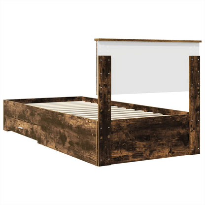Struttura del letto Rovere fumé 90 x 200 cm Legno multistrato | homemem39