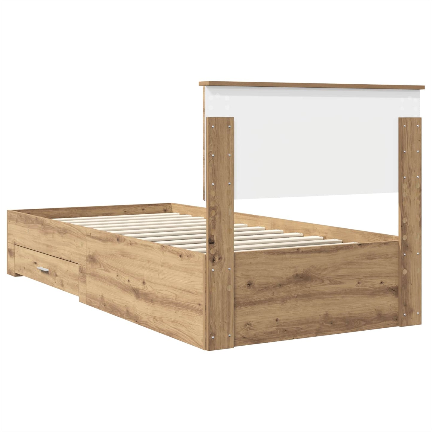 Struttura del letto con cassetto Rovere artigianale 90 x 200 cm | homemem39