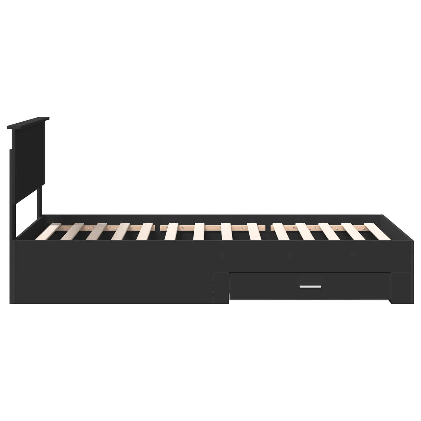 Struttura del letto con testiera Nero e Argento 75 x 190 cm