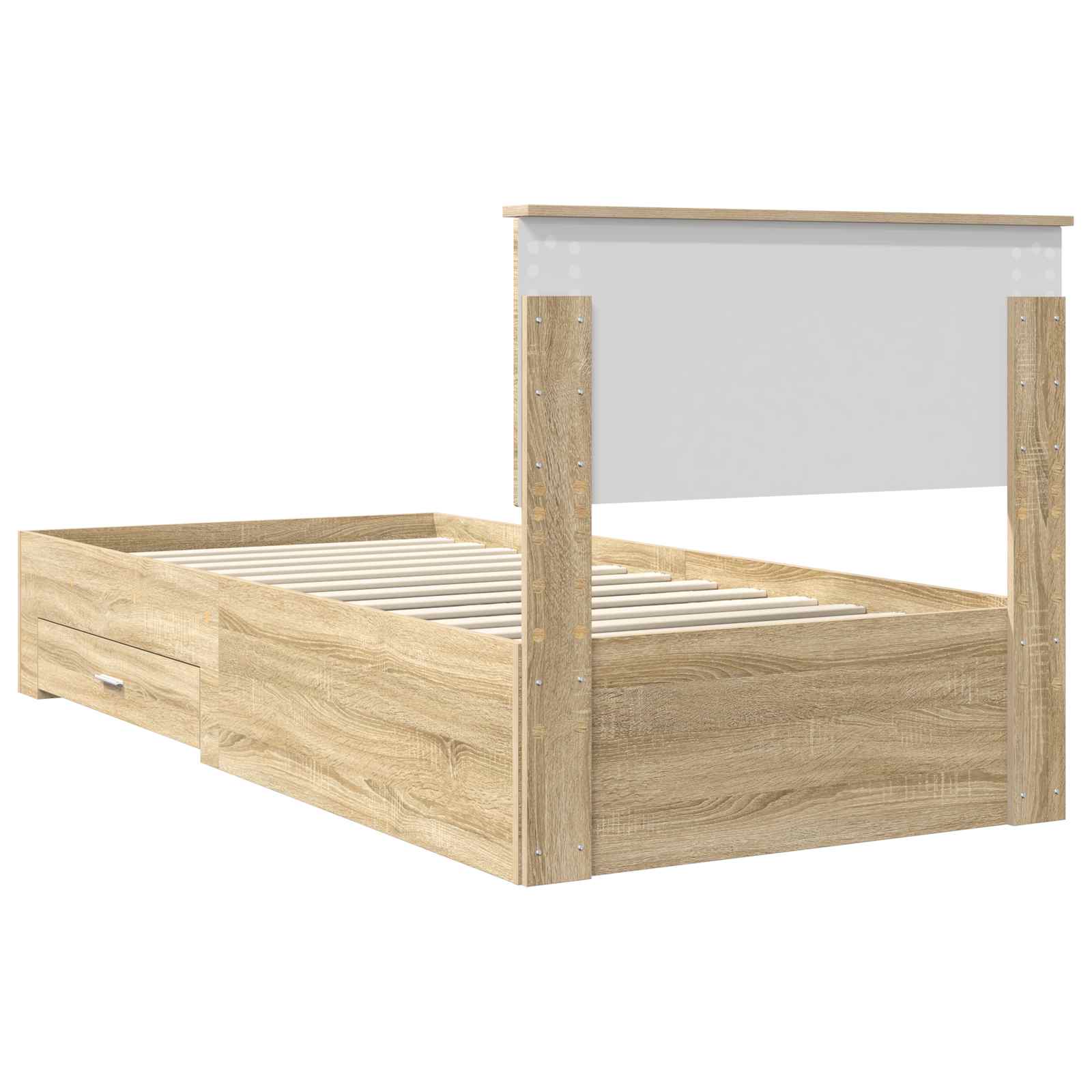 Struttura del letto Rovere Sonoma e Argento 75 x 190 cm | homemem39