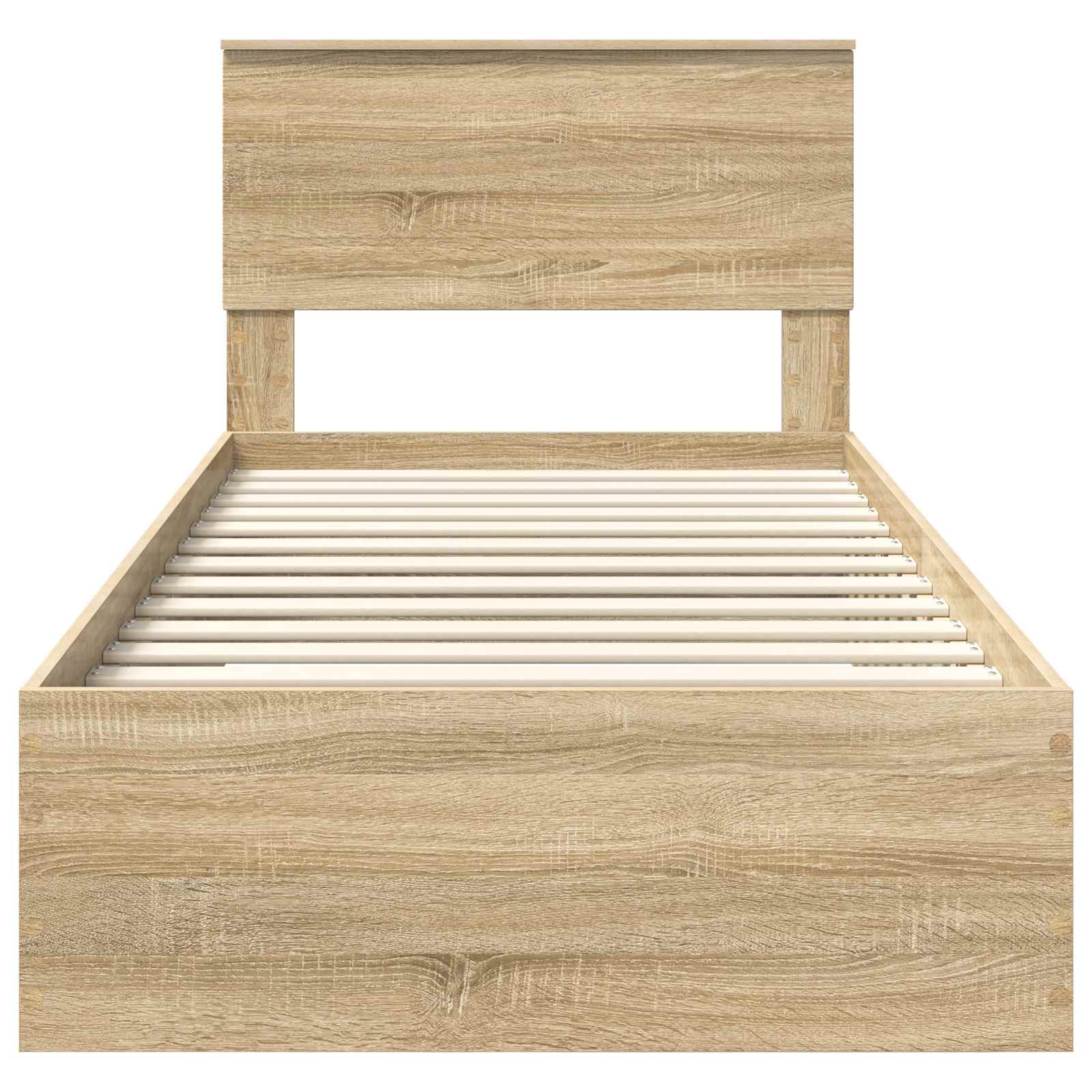 Struttura del letto Rovere Sonoma e Argento 75 x 190 cm | homemem39