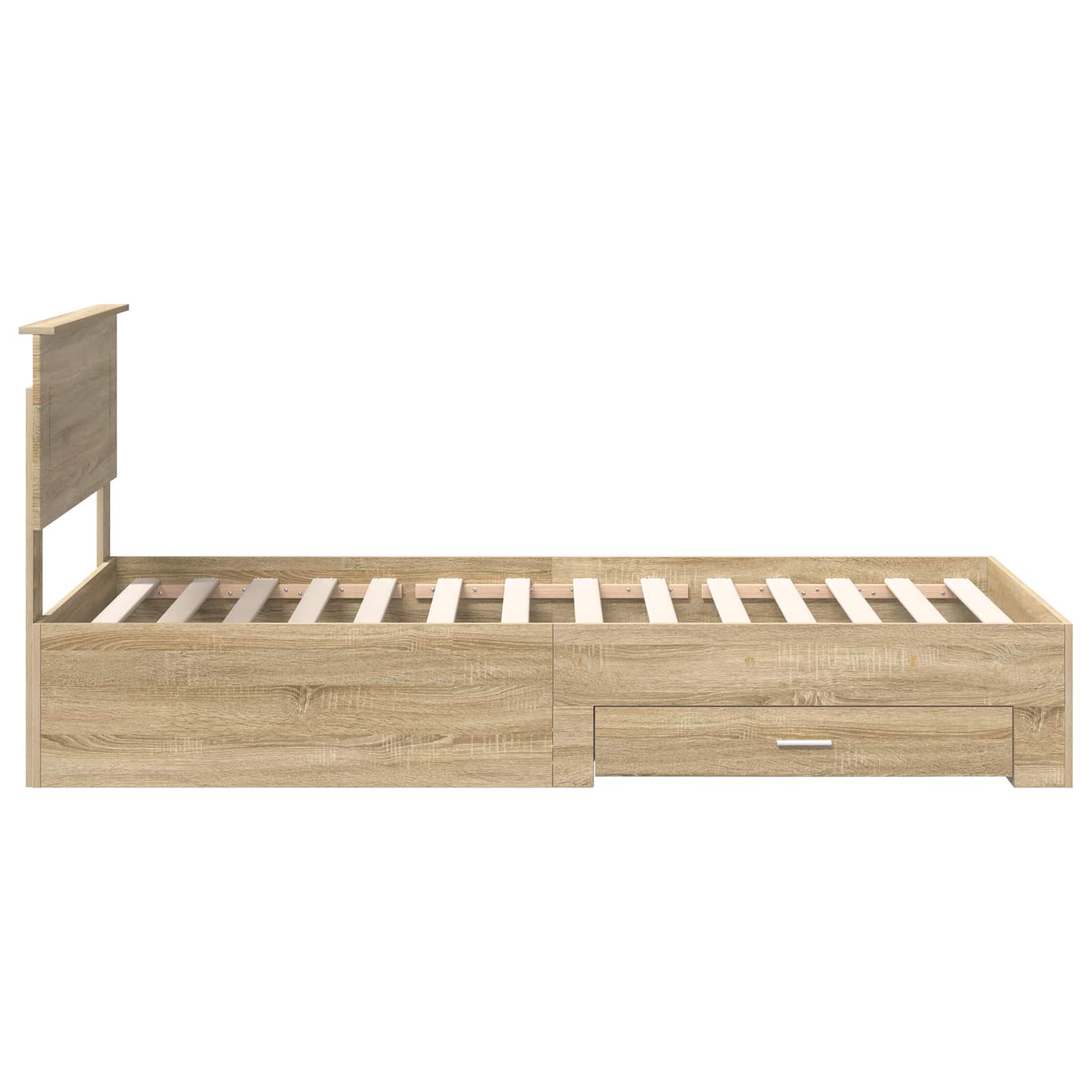 Struttura del letto Rovere Sonoma e Argento 75 x 190 cm | homemem39