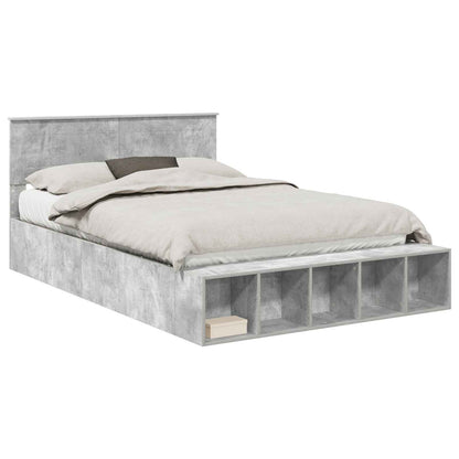 Struttura del letto con lo scaffale Grigio cemento 160 x 200 cm
