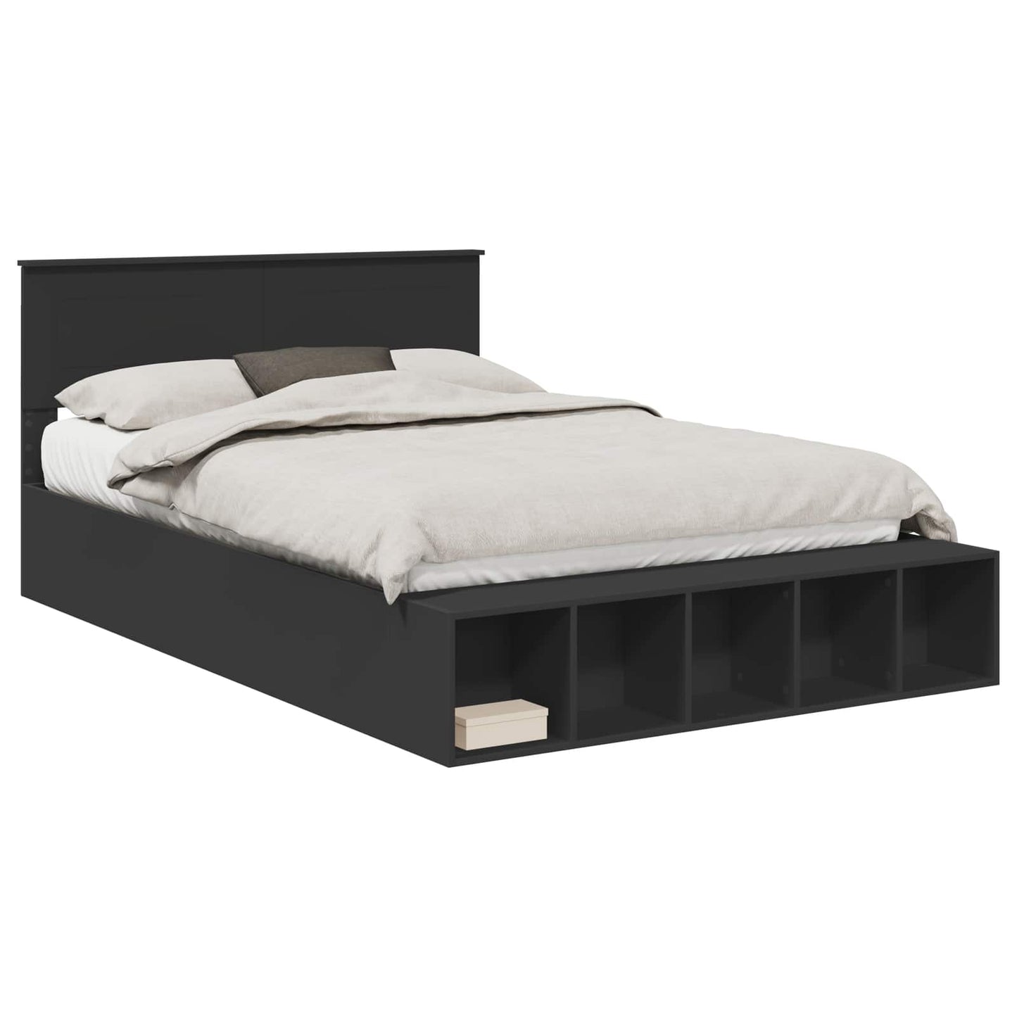 Struttura del letto Nero 150 x 200 cm Legno multistrato