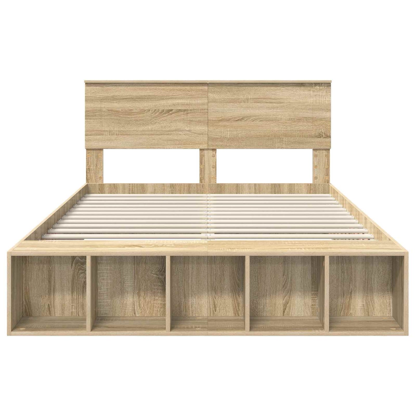 Struttura del letto con lo scaffale Rovere Sonoma 150 x 200 cm