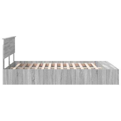 Struttura del letto con lo scaffale Grigio Sonoma 150 x 200 cm