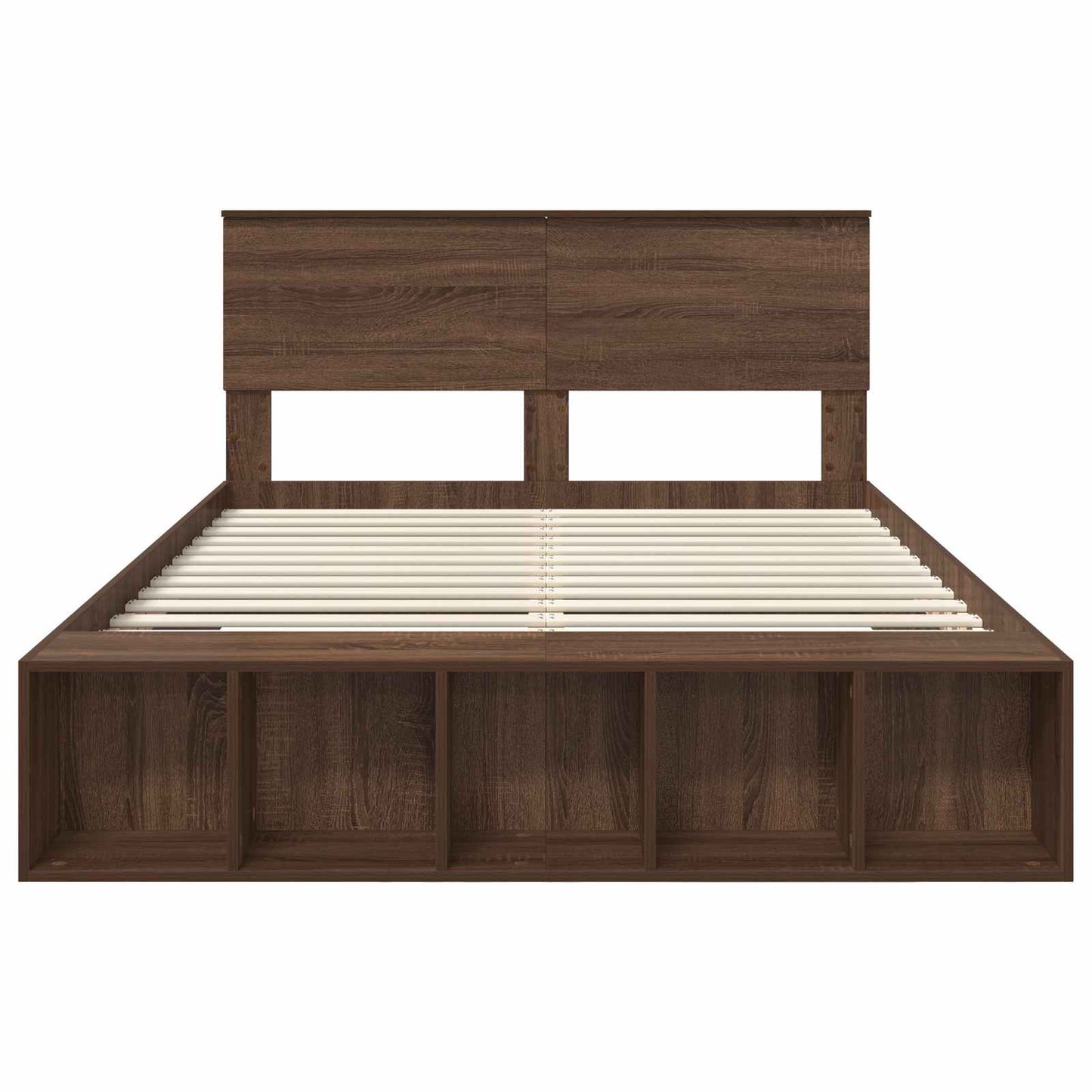 Struttura del letto con lo scaffale Rovere Marrone 150 x 200 cm