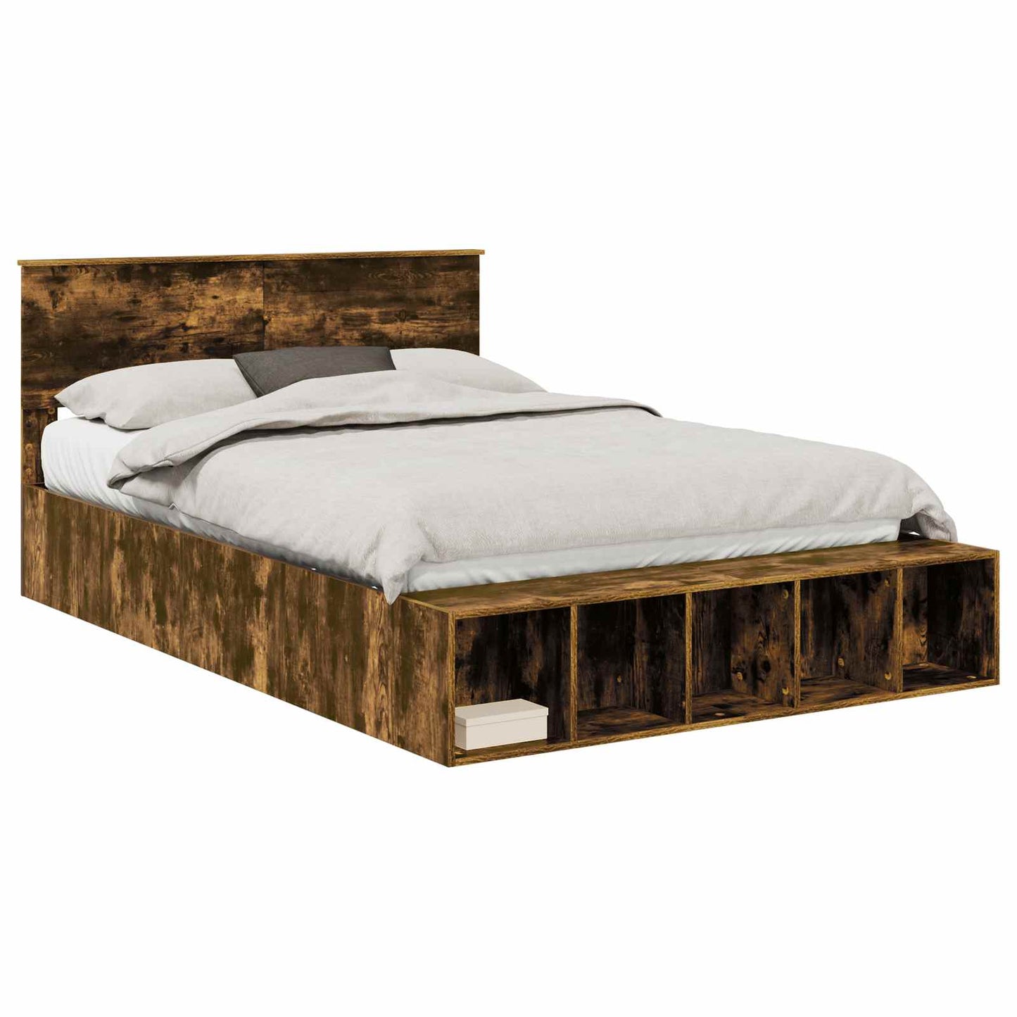 Struttura del letto Rovere fumé 140 x 190 cm Legno multistrato