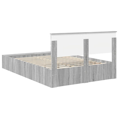 Struttura del letto con lo scaffale Grigio Sonoma 140 x 200 cm