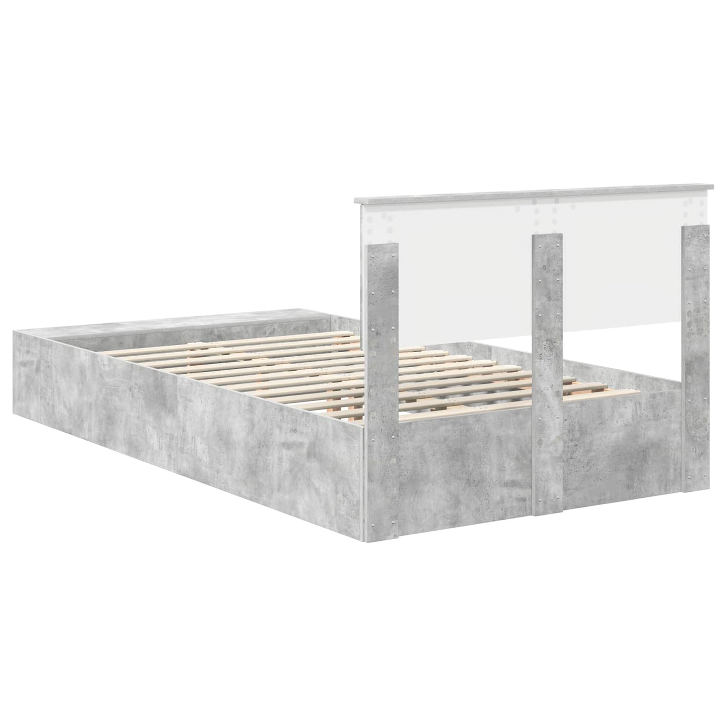 Struttura del letto con lo scaffale Grigio cemento 120 x 190 cm