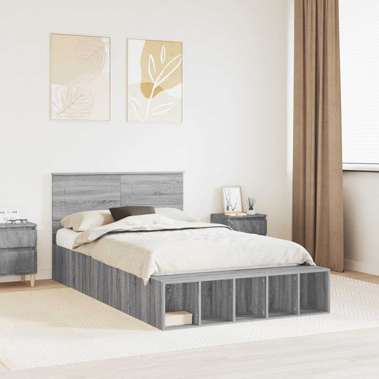 Struttura del letto con lo scaffale Grigio Sonoma 120 x 200 cm | homemem39