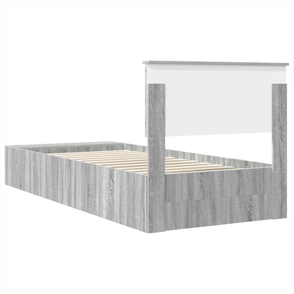 Struttura del letto Grigio Sonoma 90 x 190 cm Legno multistrato