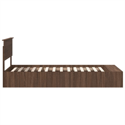 Struttura del letto con lo scaffale Rovere Marrone 90 x 190 cm
