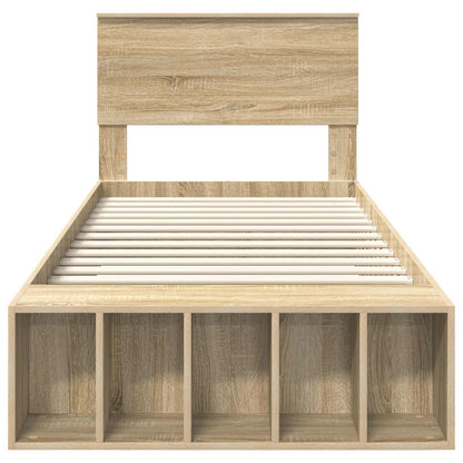 Struttura del letto Rovere Sonoma 90 x 200 cm Legno multistrato