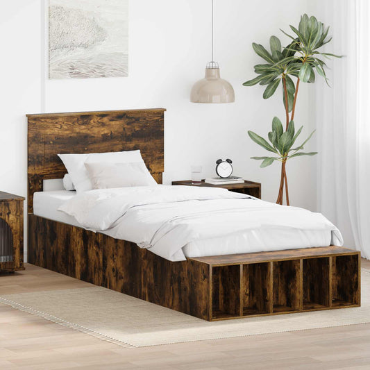 Struttura del letto Rovere fumé 90 x 200 cm Legno multistrato