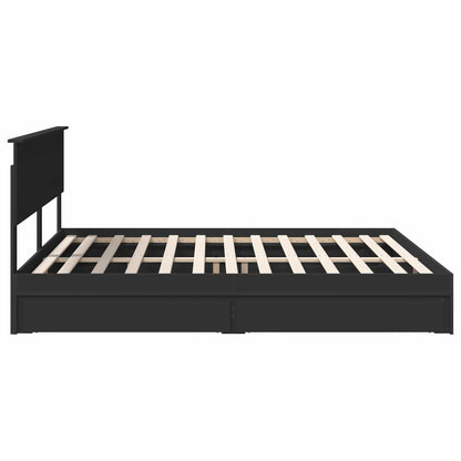 Letto con Contenitore Nero 200 x 200 cm Legno multistrato | homemem39