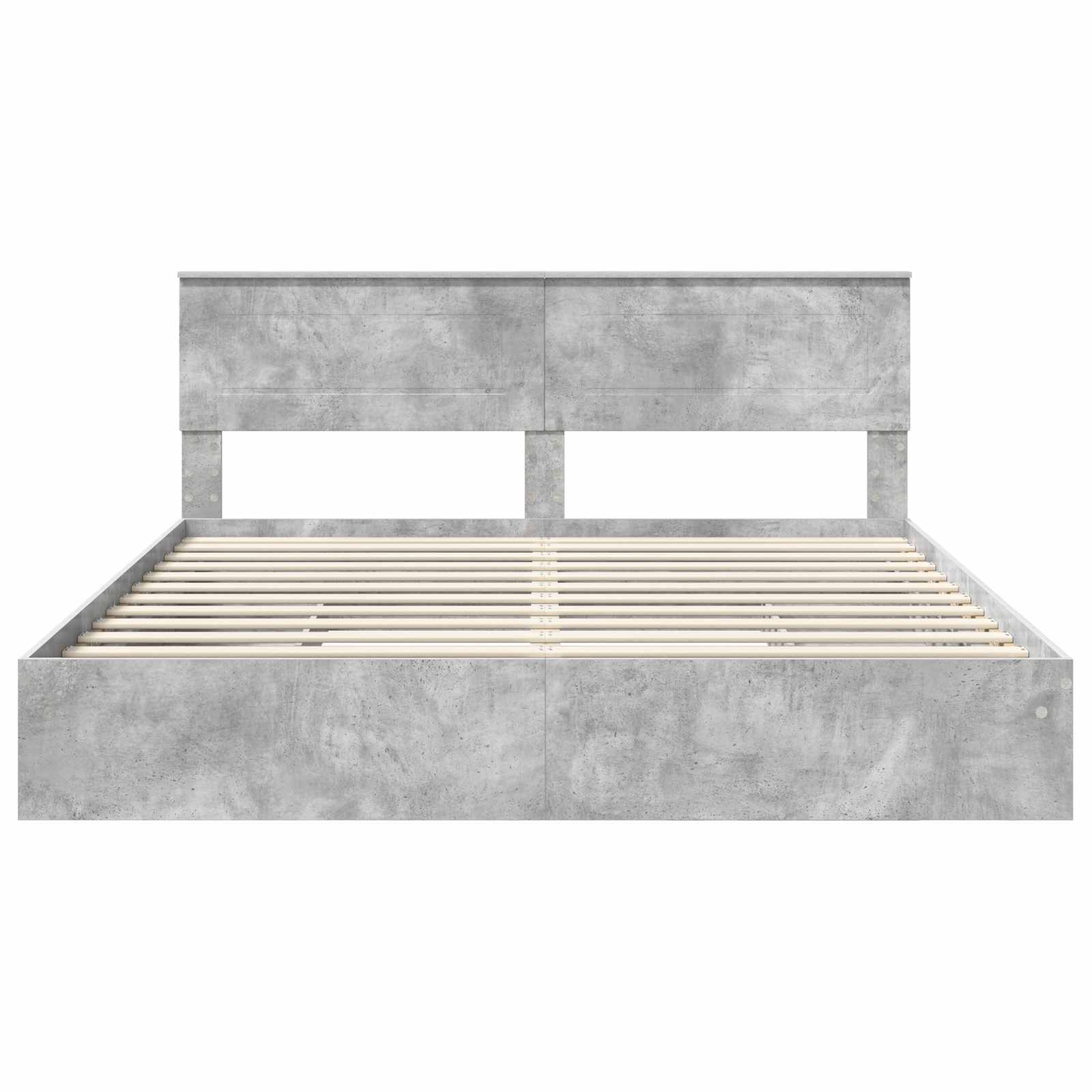 Letto con Contenitore con testiera Grigio cemento 200 x 200 cm | homemem39