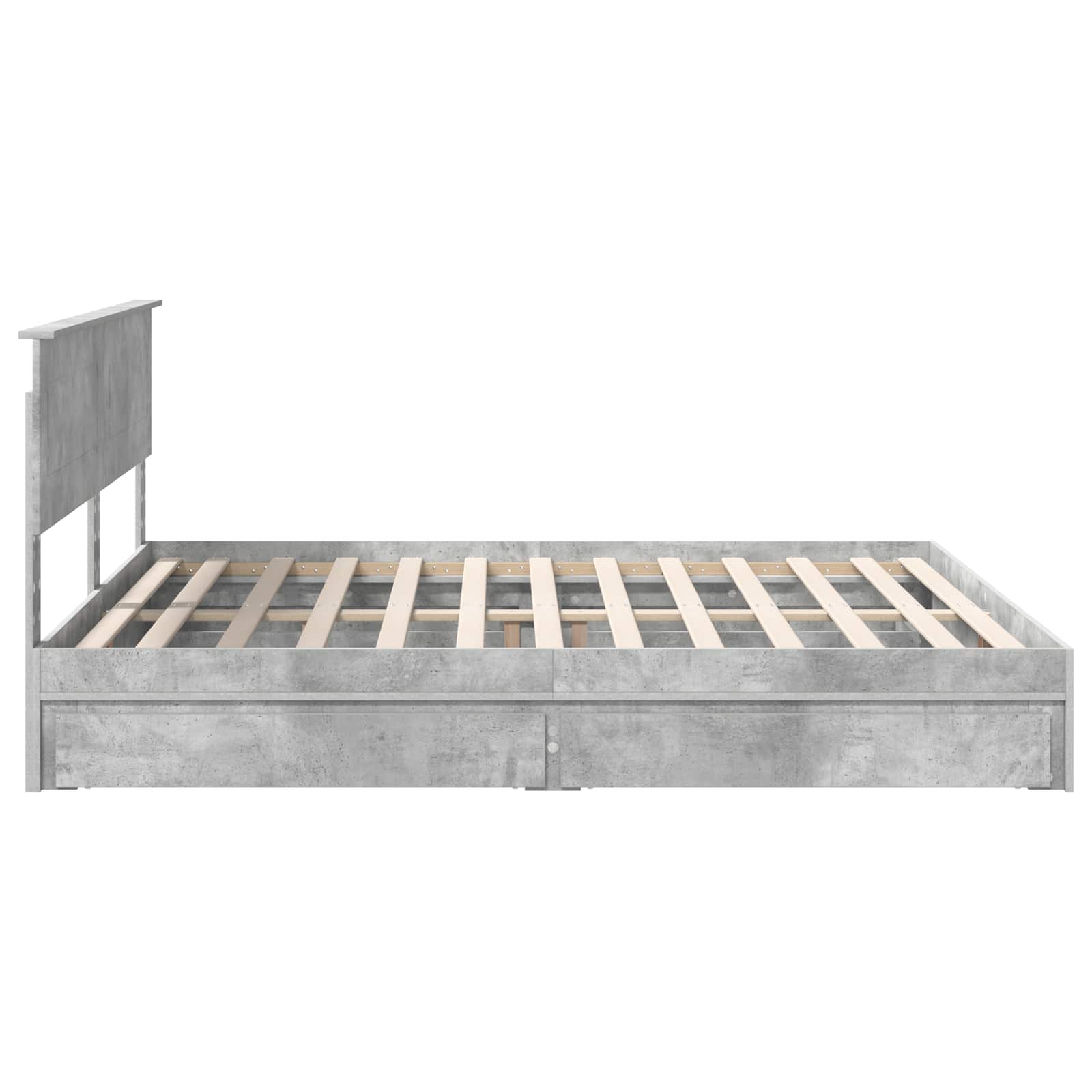 Letto con Contenitore con testiera Grigio cemento 200 x 200 cm | homemem39