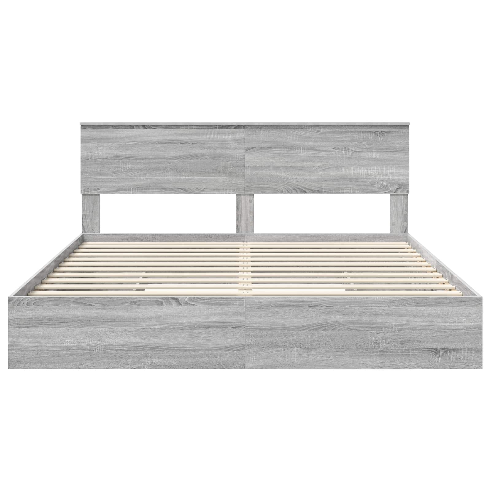 Letto con Contenitore con testiera Grigio Sonoma 200 x 200 cm | homemem39