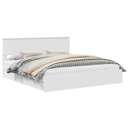 Letto con Contenitore Bianco 180 x 200 cm Legno multistrato | homemem39