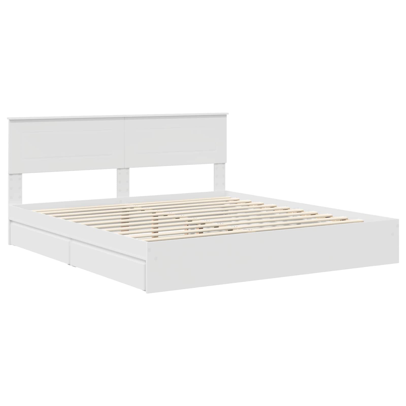 Letto con Contenitore Bianco 180 x 200 cm Legno multistrato | homemem39
