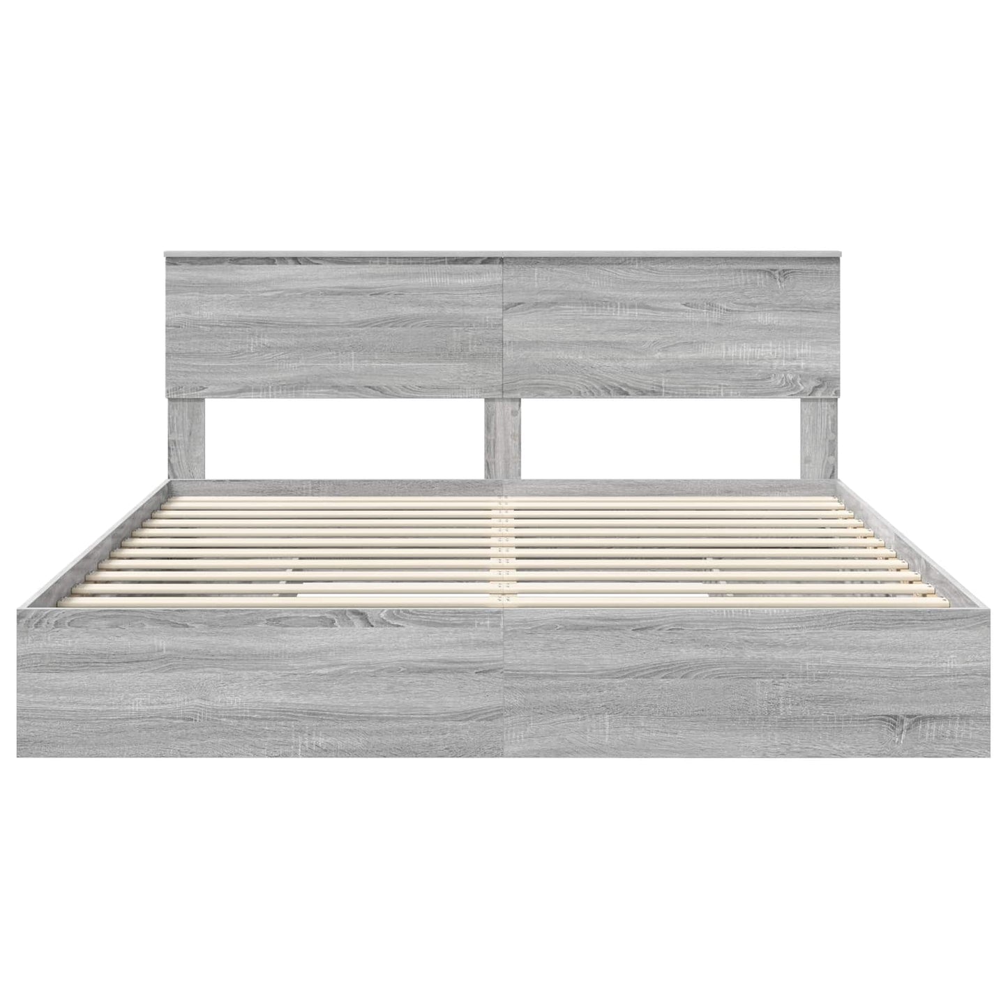 Letto con Contenitore con testiera Grigio Sonoma 180 x 200 cm | homemem39