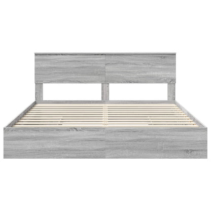 Letto con Contenitore con testiera Grigio Sonoma 180 x 200 cm | homemem39