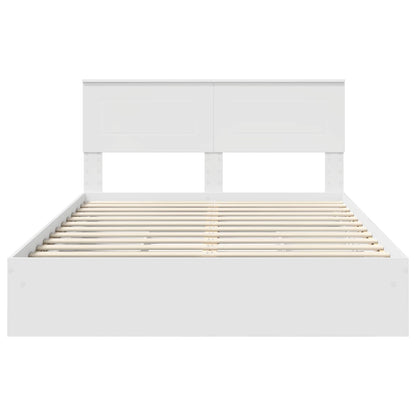 Letto con Contenitore Bianco 160 x 200 cm Legno multistrato | homemem39