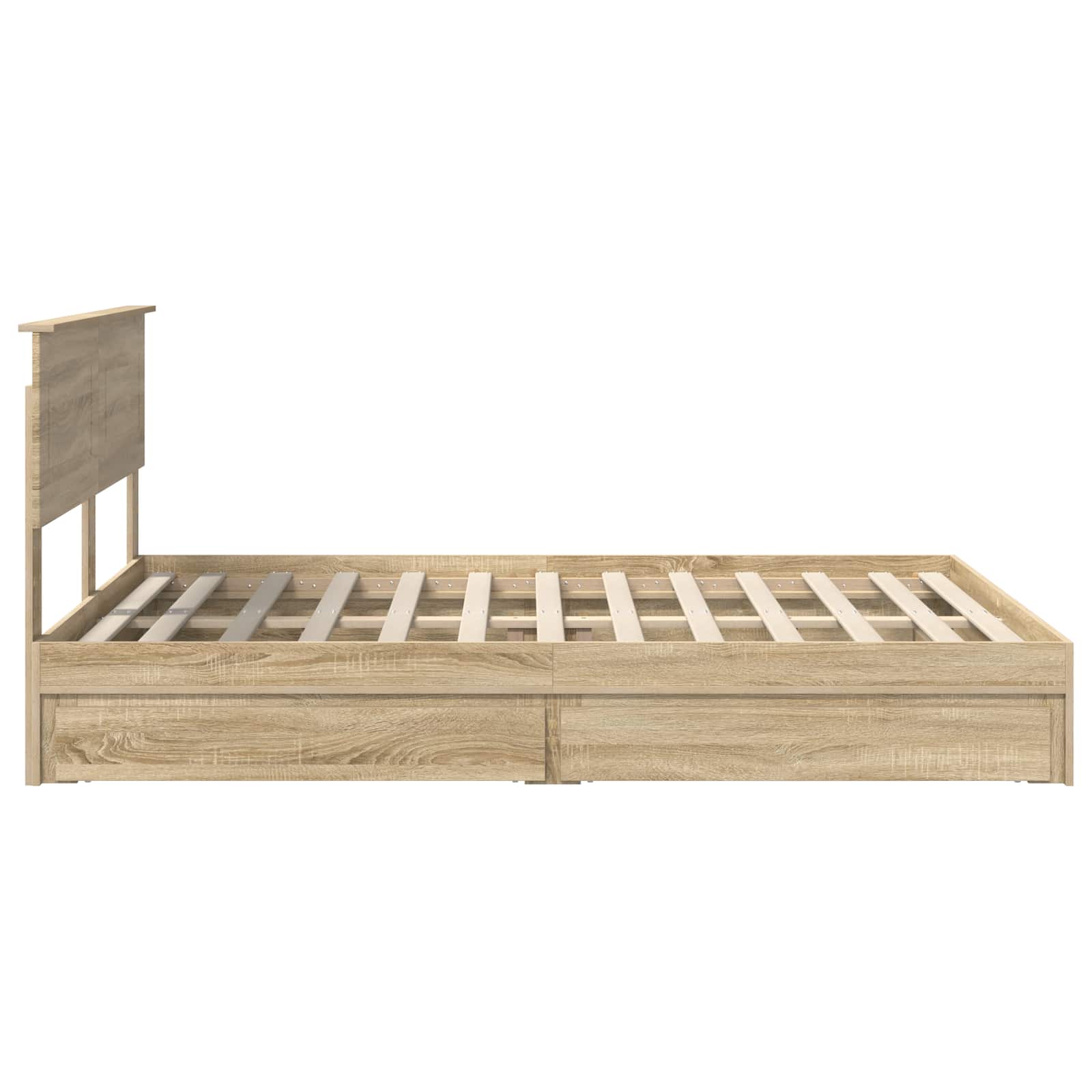 Letto con Contenitore con testiera Rovere Sonoma 160 x 200 cm | homemem39