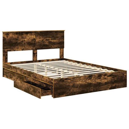 Letto con Contenitore con testiera Rovere fumé 160 x 200 cm | homemem39