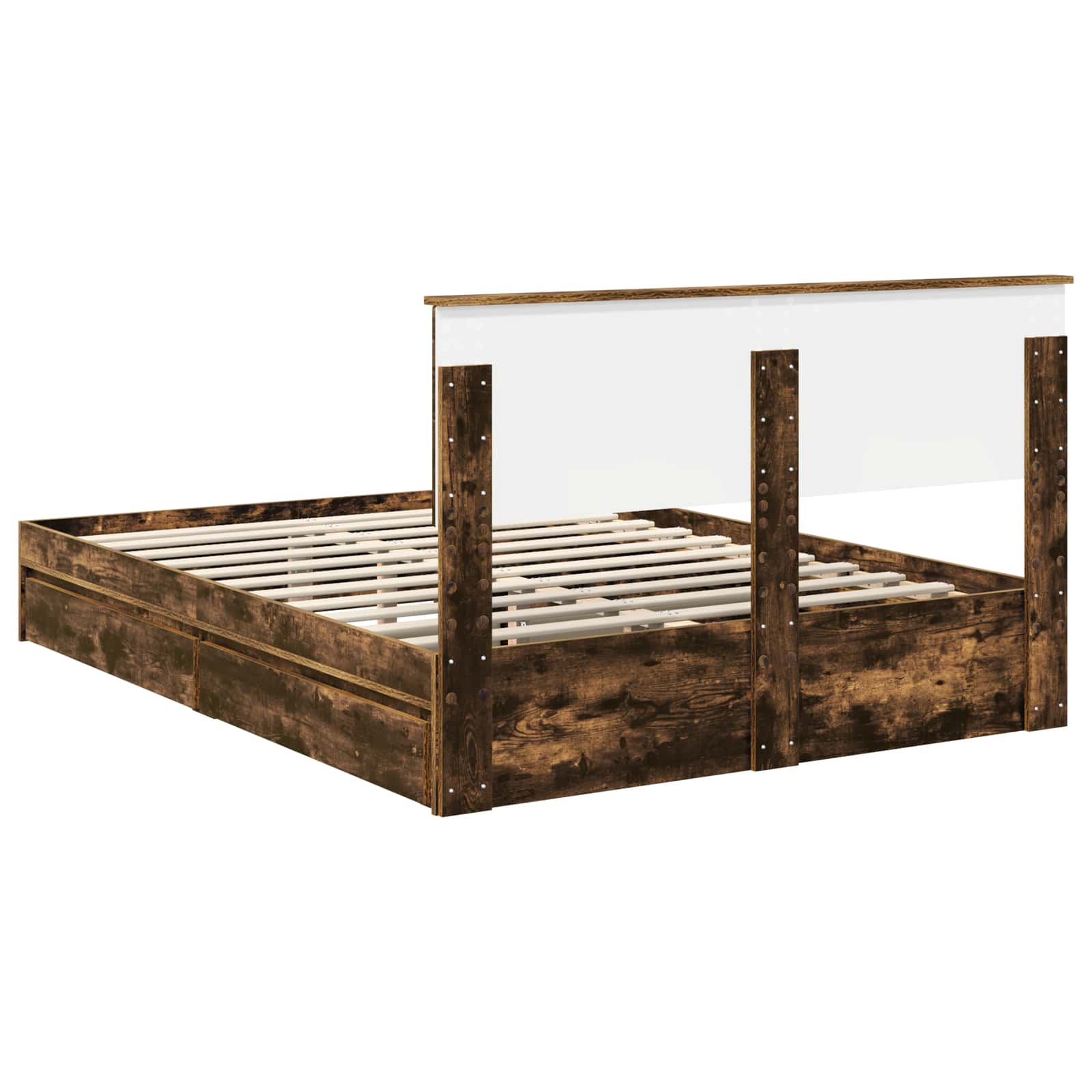 Letto con Contenitore con testiera Rovere fumé 160 x 200 cm | homemem39