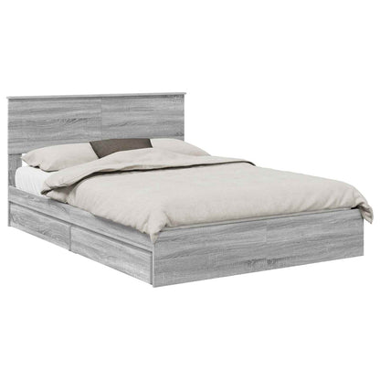 Letto con Contenitore con testiera Grigio Sonoma 160 x 200 cm | homemem39