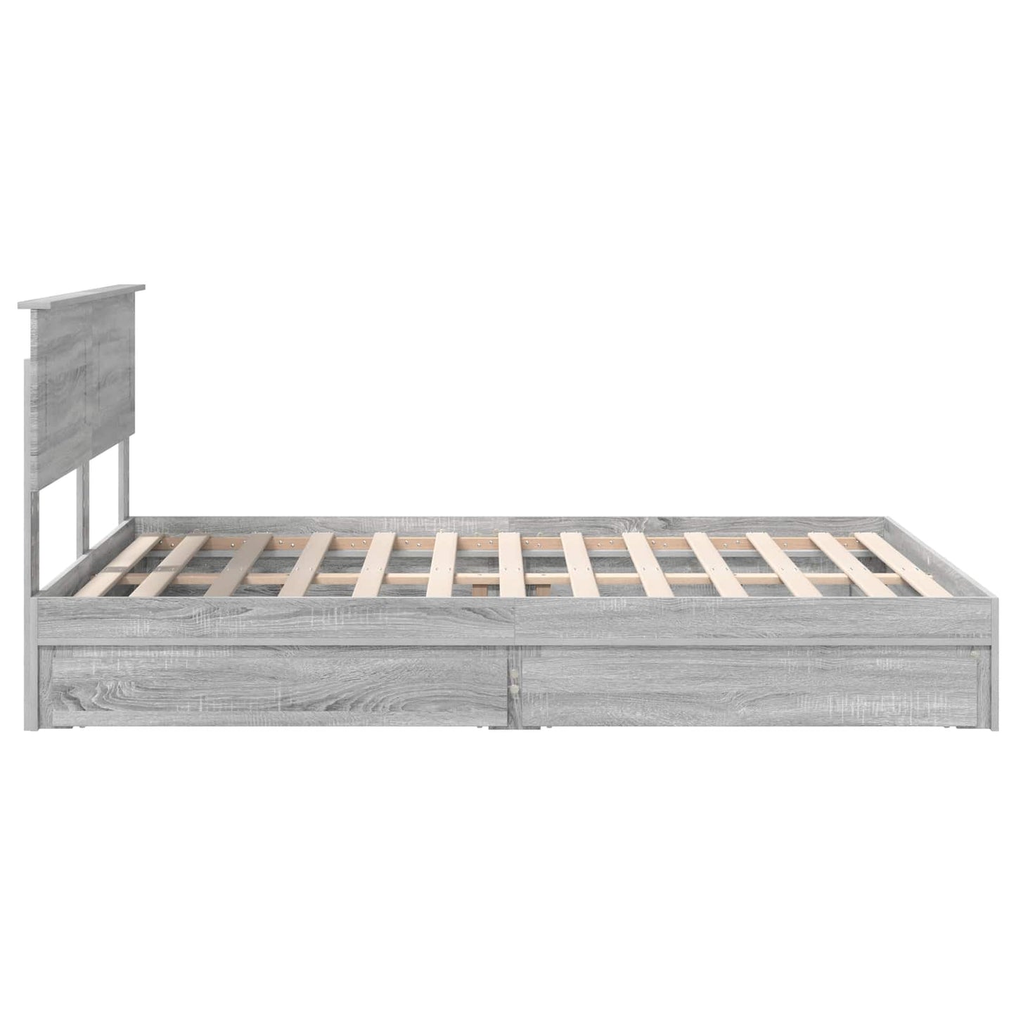 Letto con Contenitore con testiera Grigio Sonoma 160 x 200 cm | homemem39