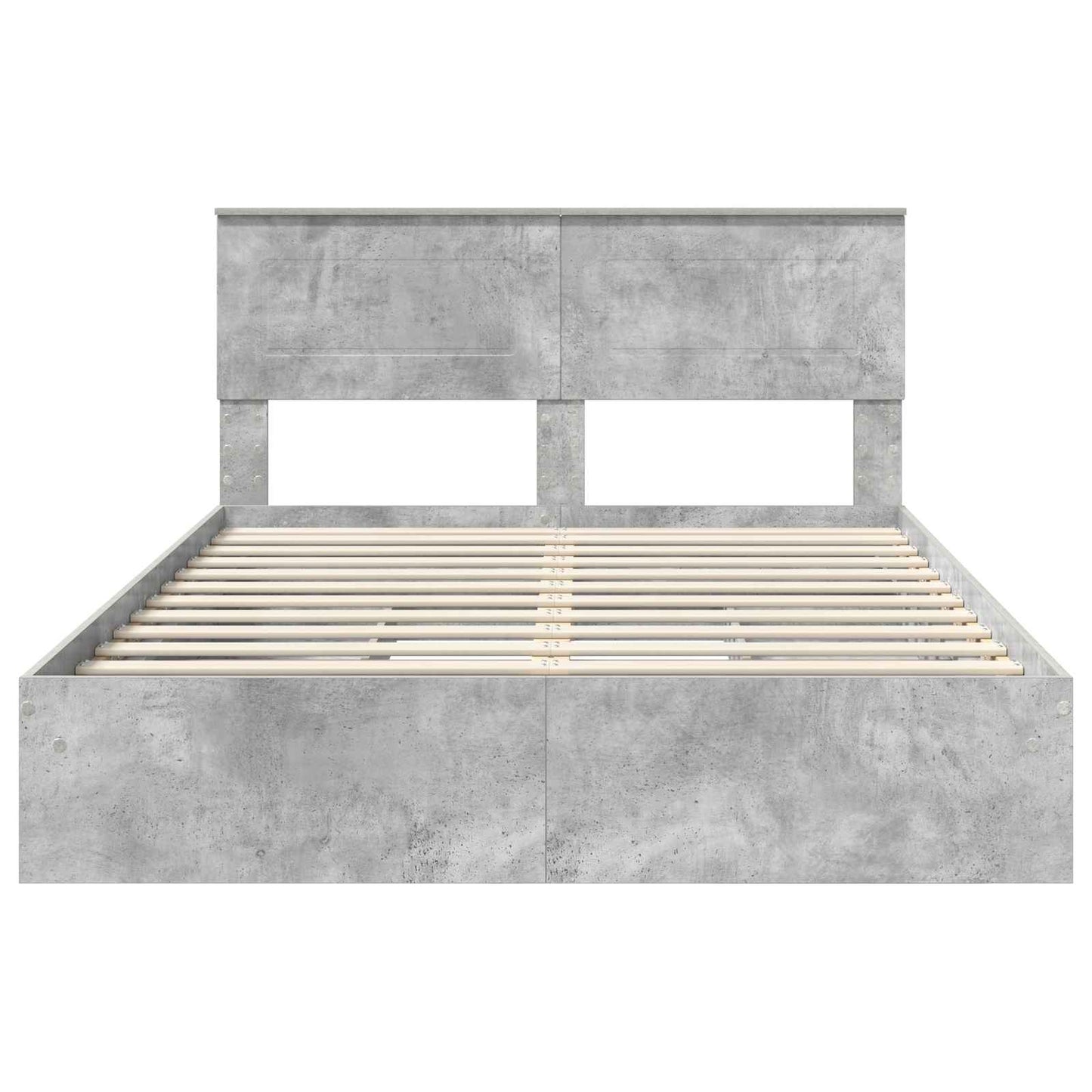Letto con Contenitore con testiera Grigio cemento 150 x 200 cm | homemem39