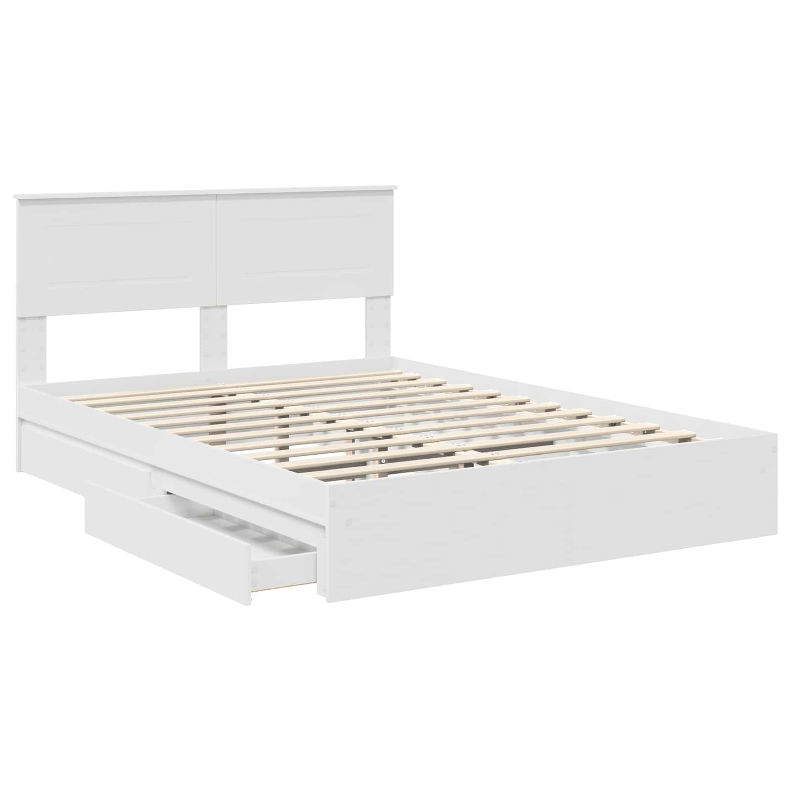 Letto con Contenitore Bianco 140 x 190 cm Legno multistrato | homemem39