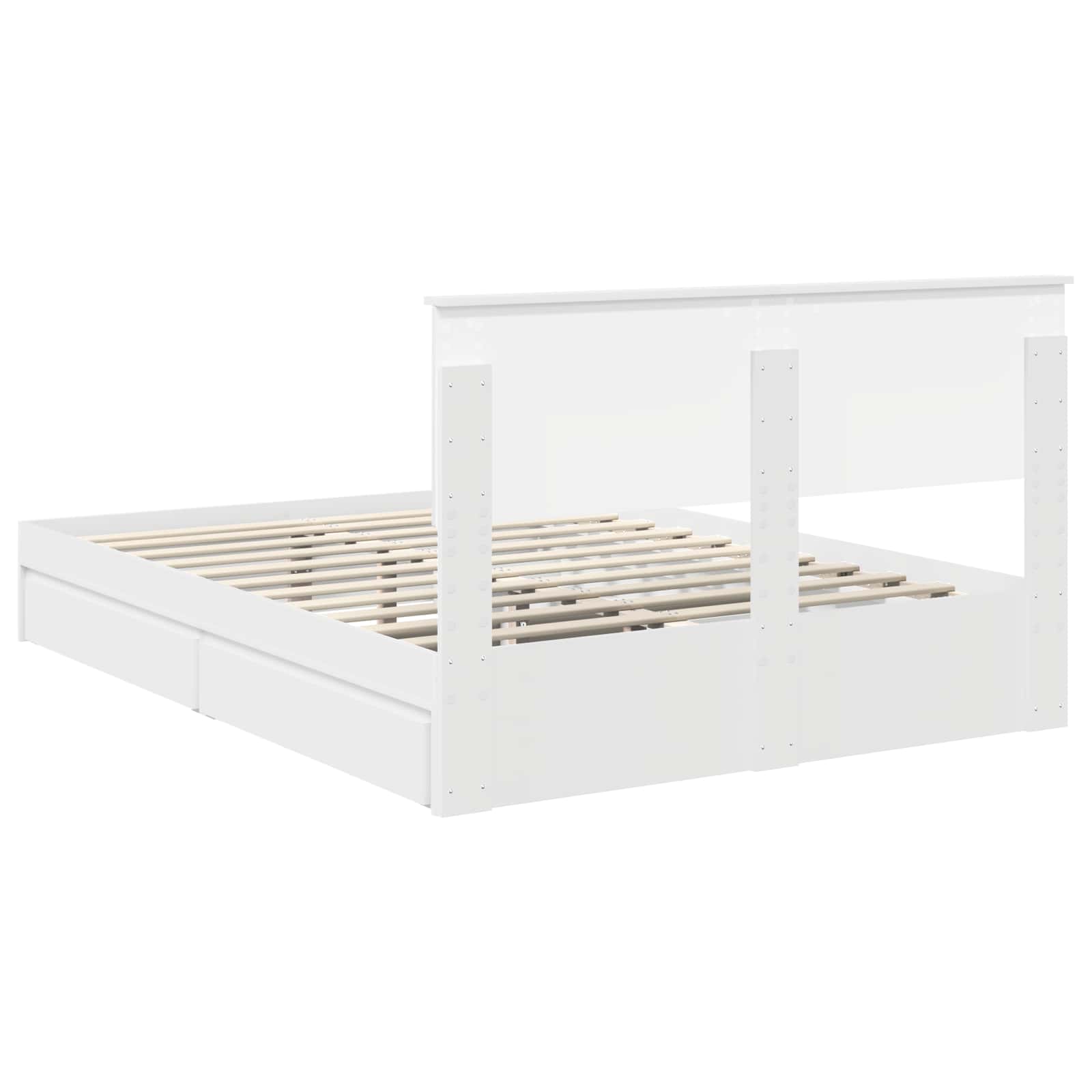 Letto con Contenitore Bianco 140 x 190 cm Legno multistrato | homemem39
