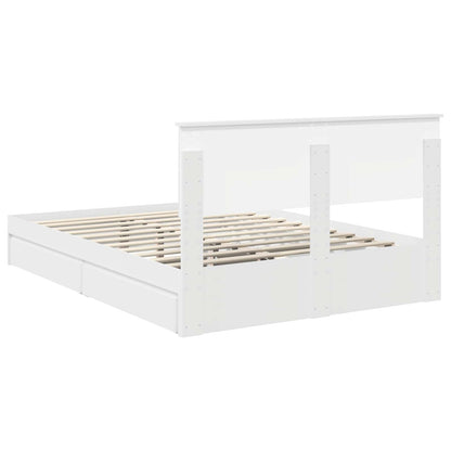 Letto con Contenitore Bianco 140 x 190 cm Legno multistrato | homemem39