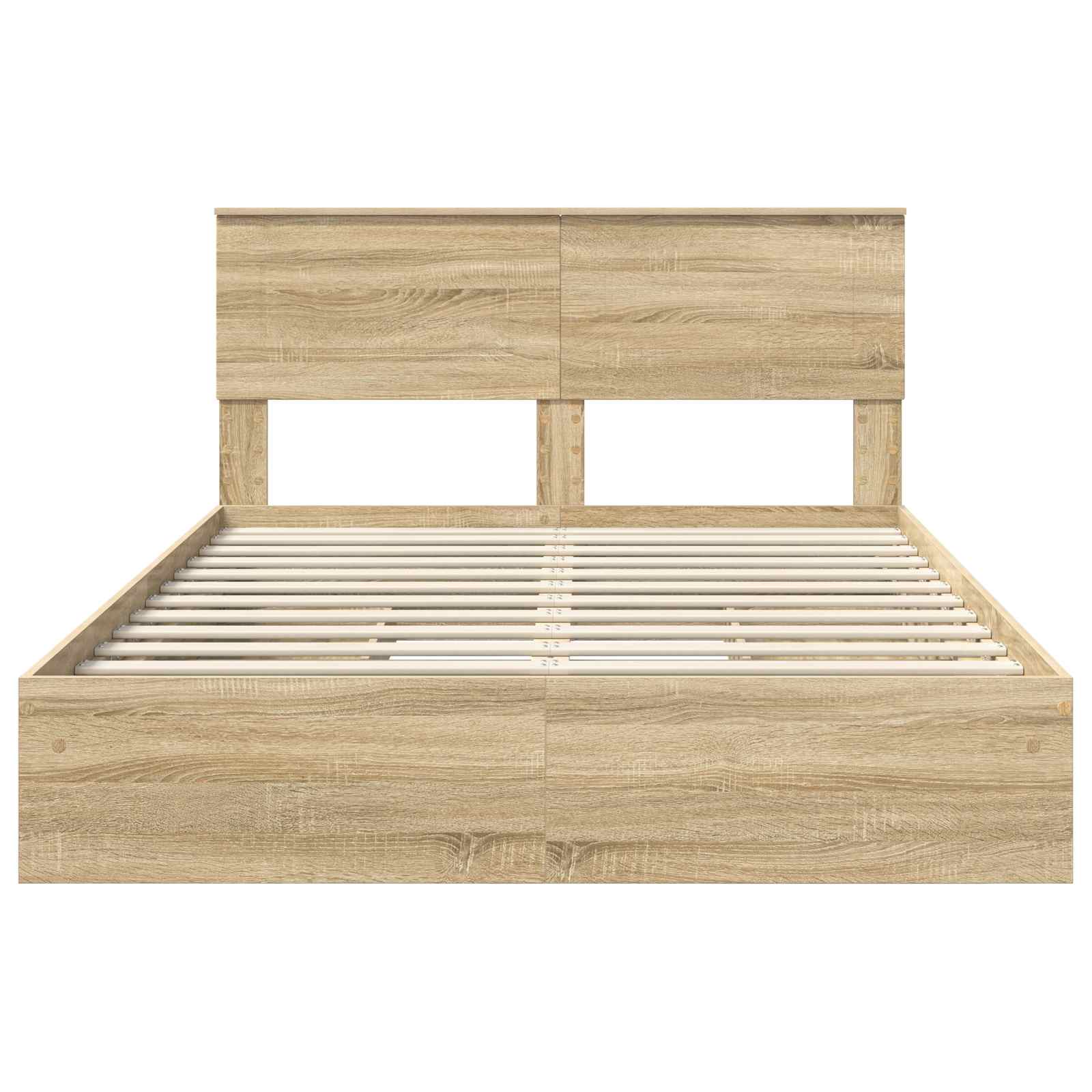 Letto con Contenitore con testiera Rovere Sonoma 140 x 190 cm | homemem39