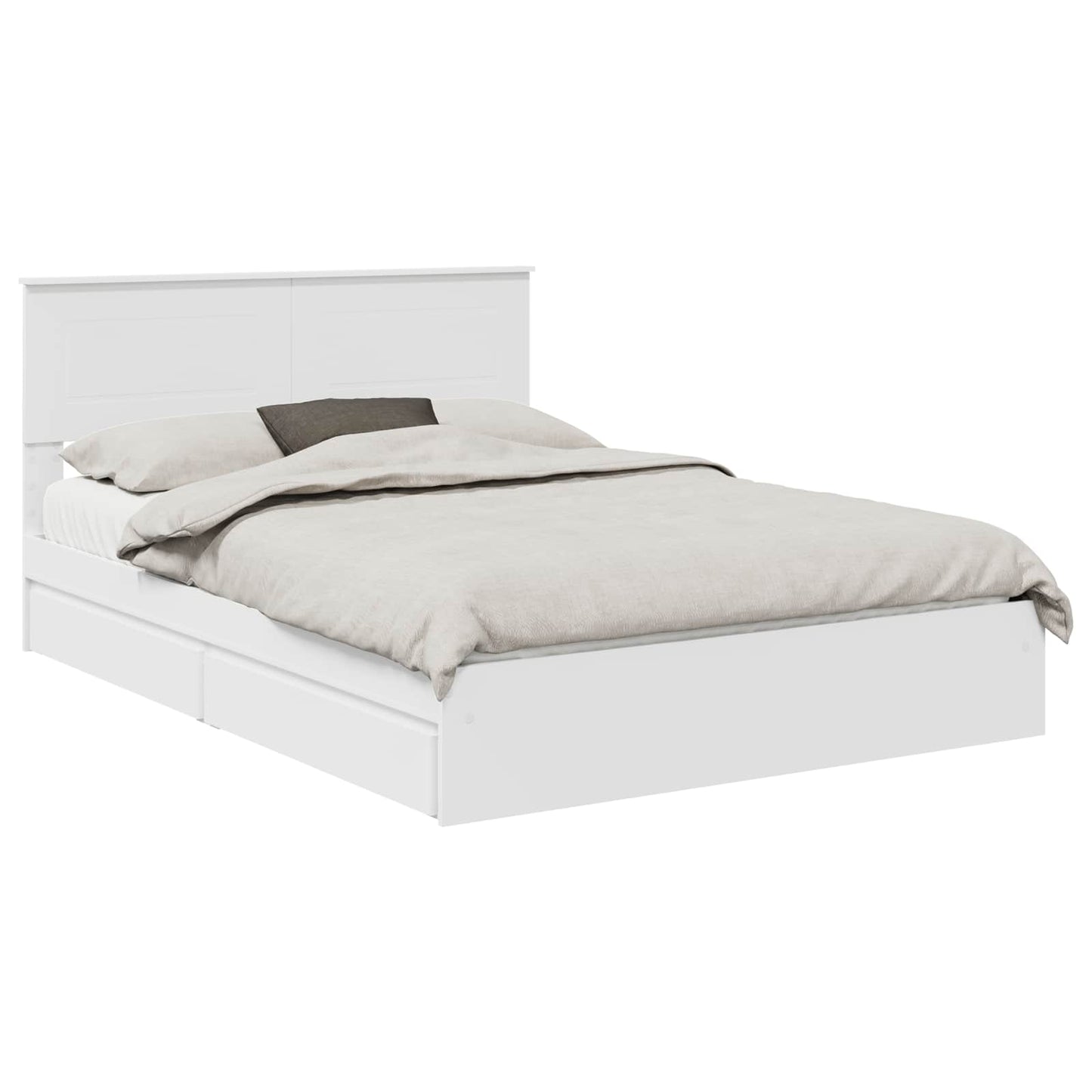 Letto con Contenitore Bianco 140 x 200 cm Legno multistrato
