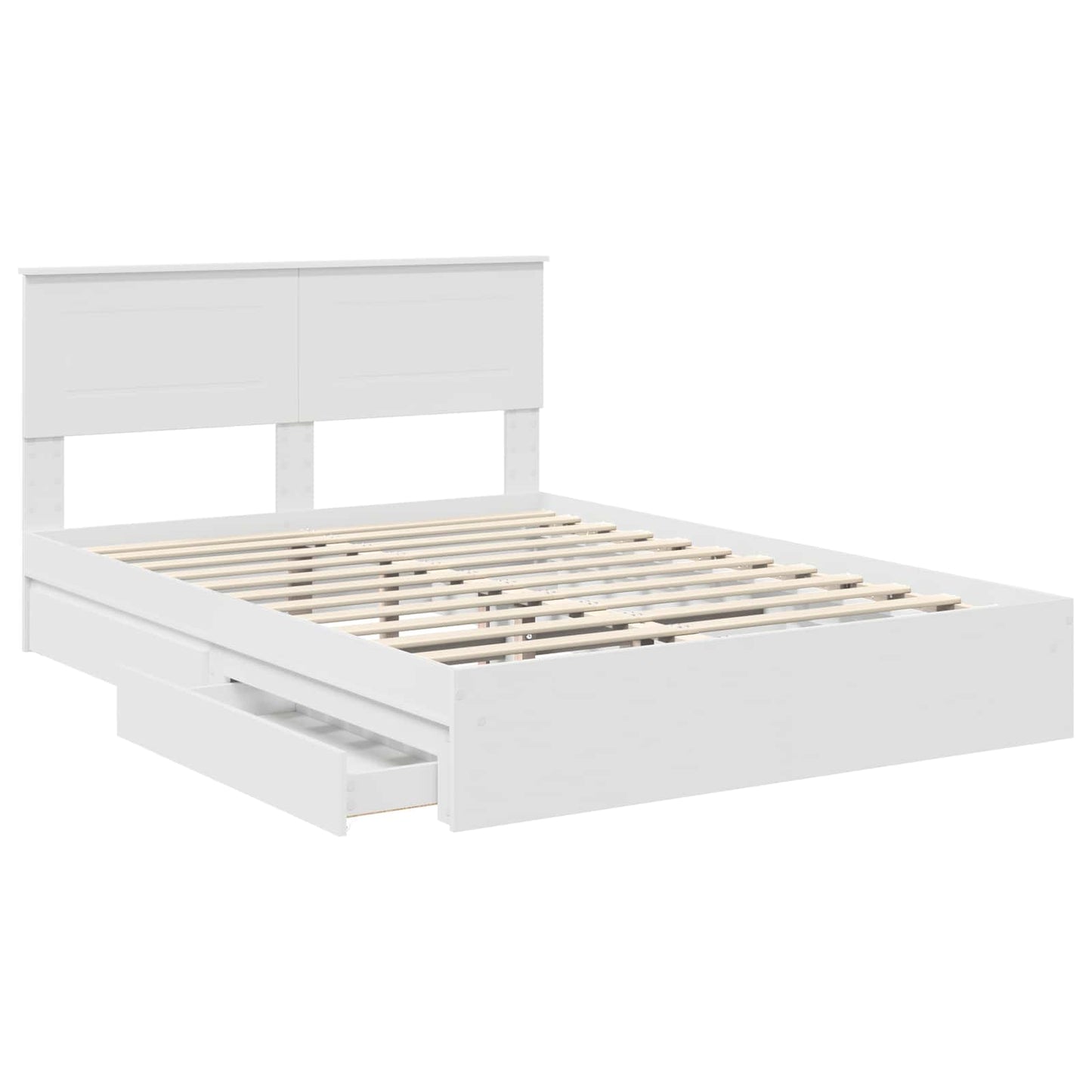 Letto con Contenitore Bianco 140 x 200 cm Legno multistrato | homemem39