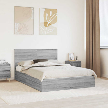 Letto con Contenitore con testiera Grigio Sonoma 140 x 200 cm | homemem39