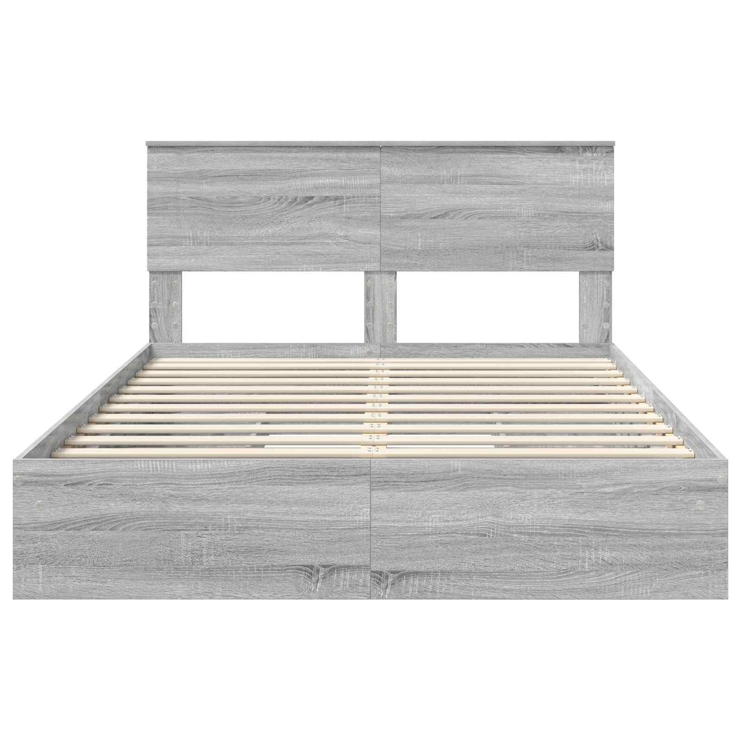 Letto con Contenitore con testiera Grigio Sonoma 140 x 200 cm | homemem39