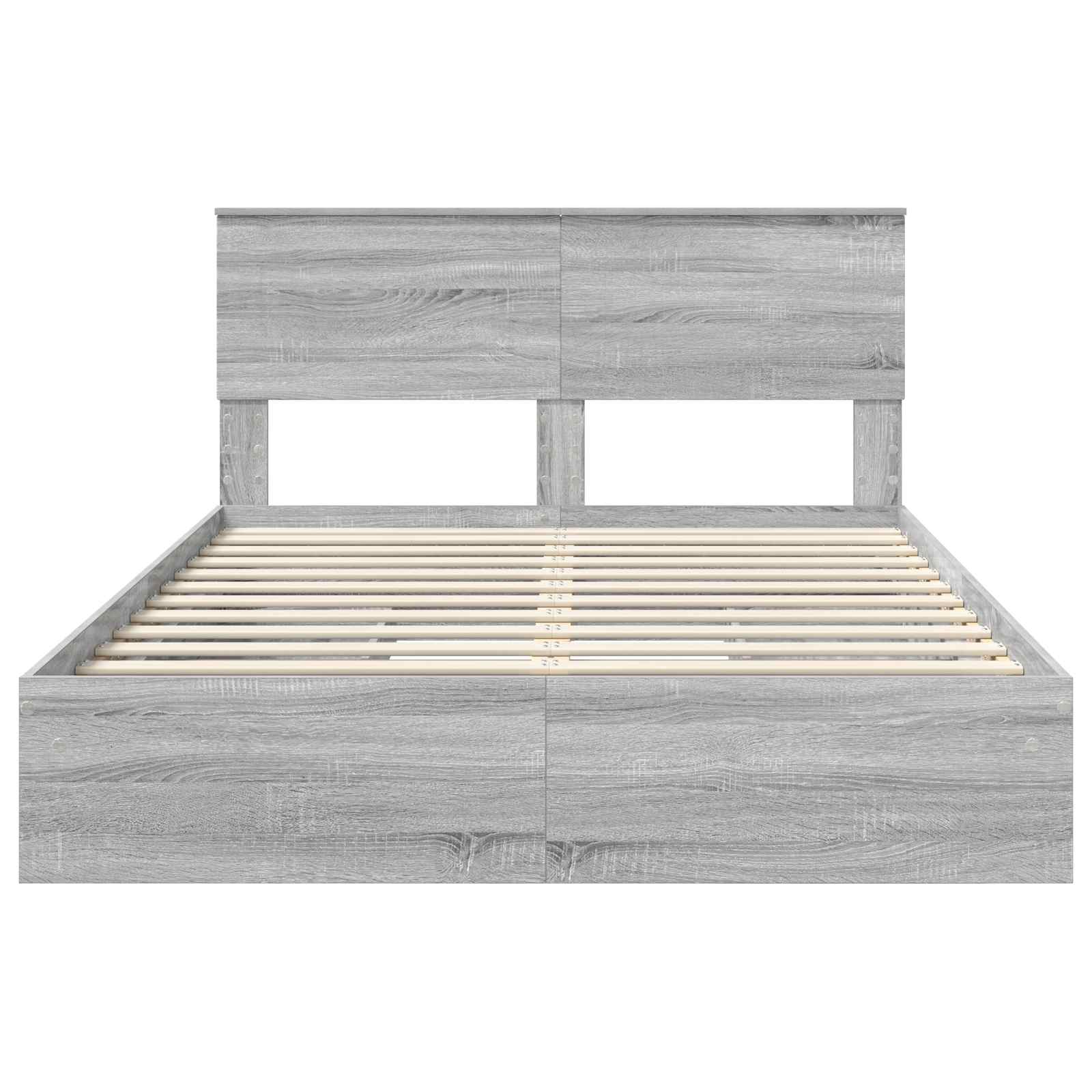 Letto con Contenitore con testiera Grigio Sonoma 140 x 200 cm | homemem39