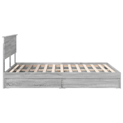 Letto con Contenitore con testiera Grigio Sonoma 140 x 200 cm | homemem39