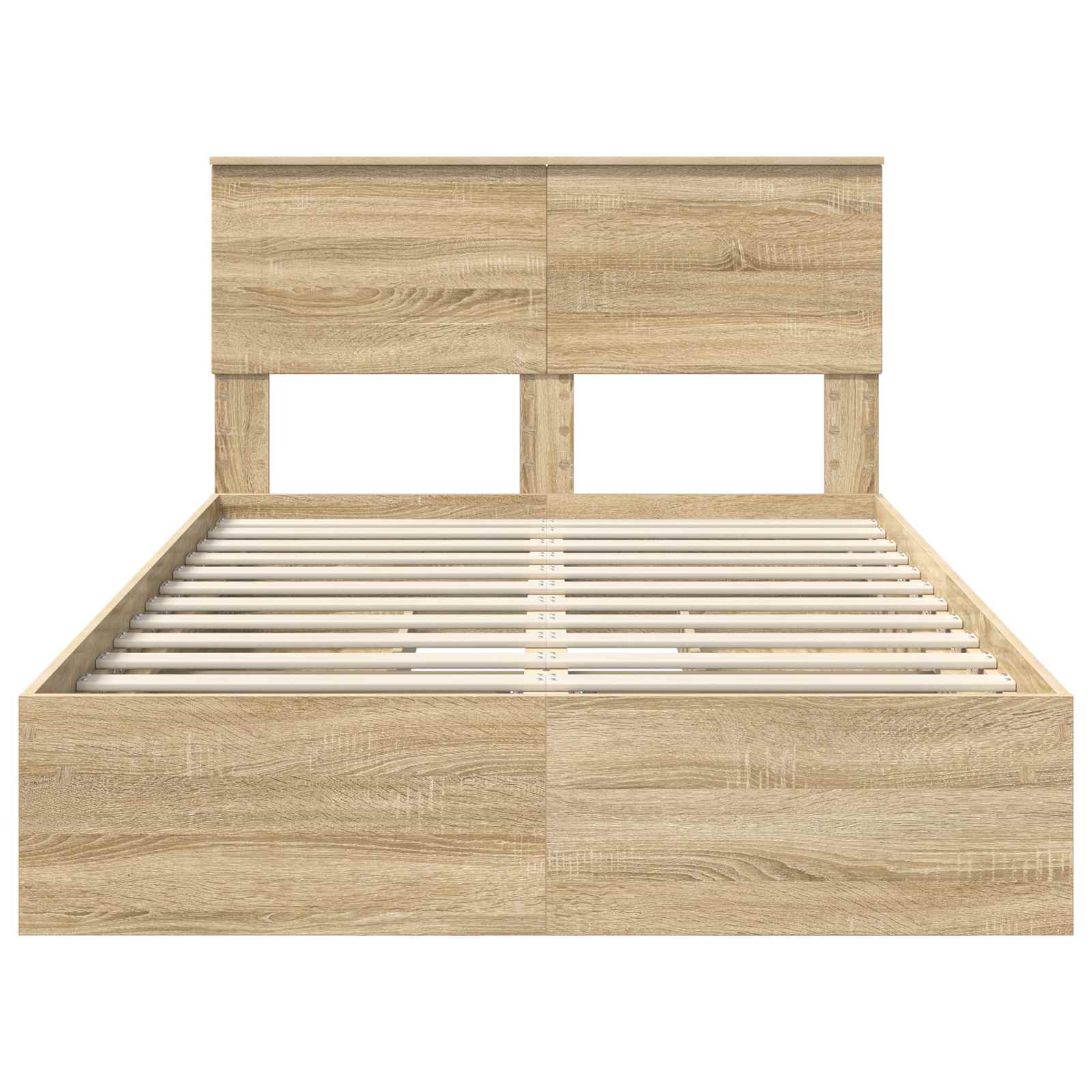 Letto con Contenitore con testiera Rovere Sonoma 135 x 190 cm | homemem39