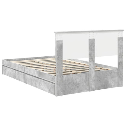Letto con Contenitore con testiera Grigio cemento 135 x 190 cm | homemem39